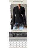 Versatile waist-cinching lace-trimmed suit jacket