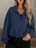High-neck zip-up loose baseball jacket