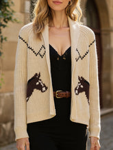 Retro Art Collar Loose Knit Cardigan