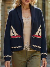 Retro Art Collar Loose Knit Cardigan