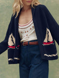 Retro Art Collar Loose Knit Cardigan
