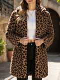 Stylish loose leopard print coat
