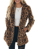 Stylish loose leopard print coat