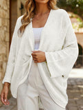 Cross-over design deep V-neck casual loose cardigan