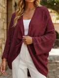 Cross-over design deep V-neck casual loose cardigan