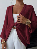 Cross-over design deep V-neck casual loose cardigan
