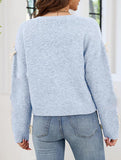 Loose and sweet bow-knitted V-neck cardigan