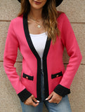 Casual V-neck knitted cardigan