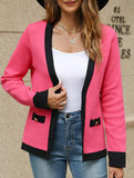 Casual V-neck knitted cardigan