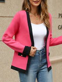 Casual V-neck knitted cardigan