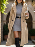 Stylish long solid color long-sleeved hooded jacket