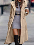 Stylish long solid color long-sleeved hooded jacket