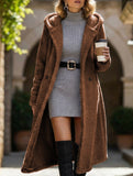 Stylish long solid color long-sleeved hooded jacket