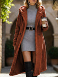 Stylish long solid color long-sleeved hooded jacket