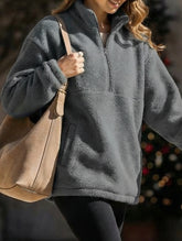 Versatile solid color zip-up collar coat