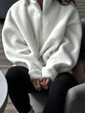 Versatile solid color zip-up collar coat