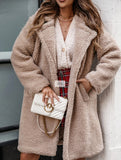 long-sleeved fur collared jacket