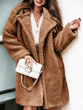long-sleeved fur collared jacket
