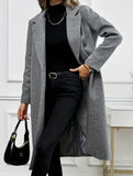 Single-button lapel long slim-fit coat