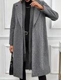 Single-button lapel long slim-fit coat