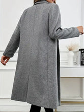 Single-button lapel long slim-fit coat