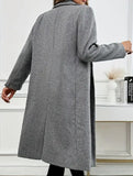 Single-button lapel long slim-fit coat