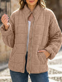 Loose-fitting long-sleeved stand-up collar jacket