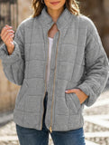 Loose-fitting long-sleeved stand-up collar jacket