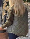 Patchwork Zipper Long-Sleeved Cardigan