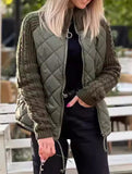 Patchwork Zipper Long-Sleeved Cardigan