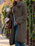 Long-sleeved,double-sided fleece overcoat