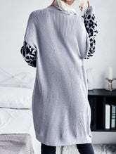 Long-sleeved leopard print cardigan without buttons