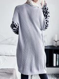 Long-sleeved leopard print cardigan without buttons