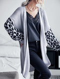 Long-sleeved leopard print cardigan without buttons