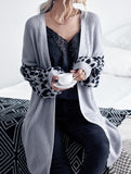 Long-sleeved leopard print cardigan without buttons