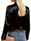 Casual stand-up collar top/shirt_CWOCAL01496