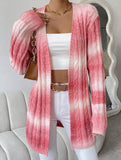 Striped gradient rainbow knit cardigan
