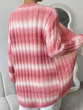 Striped gradient rainbow knit cardigan