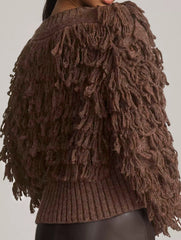 Button ring tassel sweater