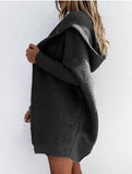 Casual mid-length loose knit hoodie