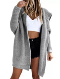 Casual mid-length loose knit hoodie