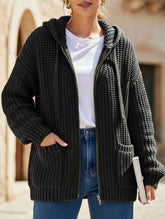 Retro-style relaxed knit cardigan