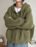 Retro-style relaxed knit cardigan