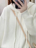 Retro-style relaxed knit cardigan