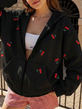 Stylish Cherry Print Hoodie