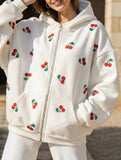 Stylish Cherry Print Hoodie