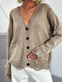 Vintage distressed washed and ripped knit cardigan