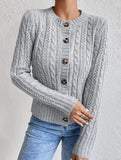 Gentle cable knit openwork cardigan