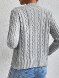 Gentle cable knit openwork cardigan