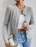 Gentle cable knit openwork cardigan